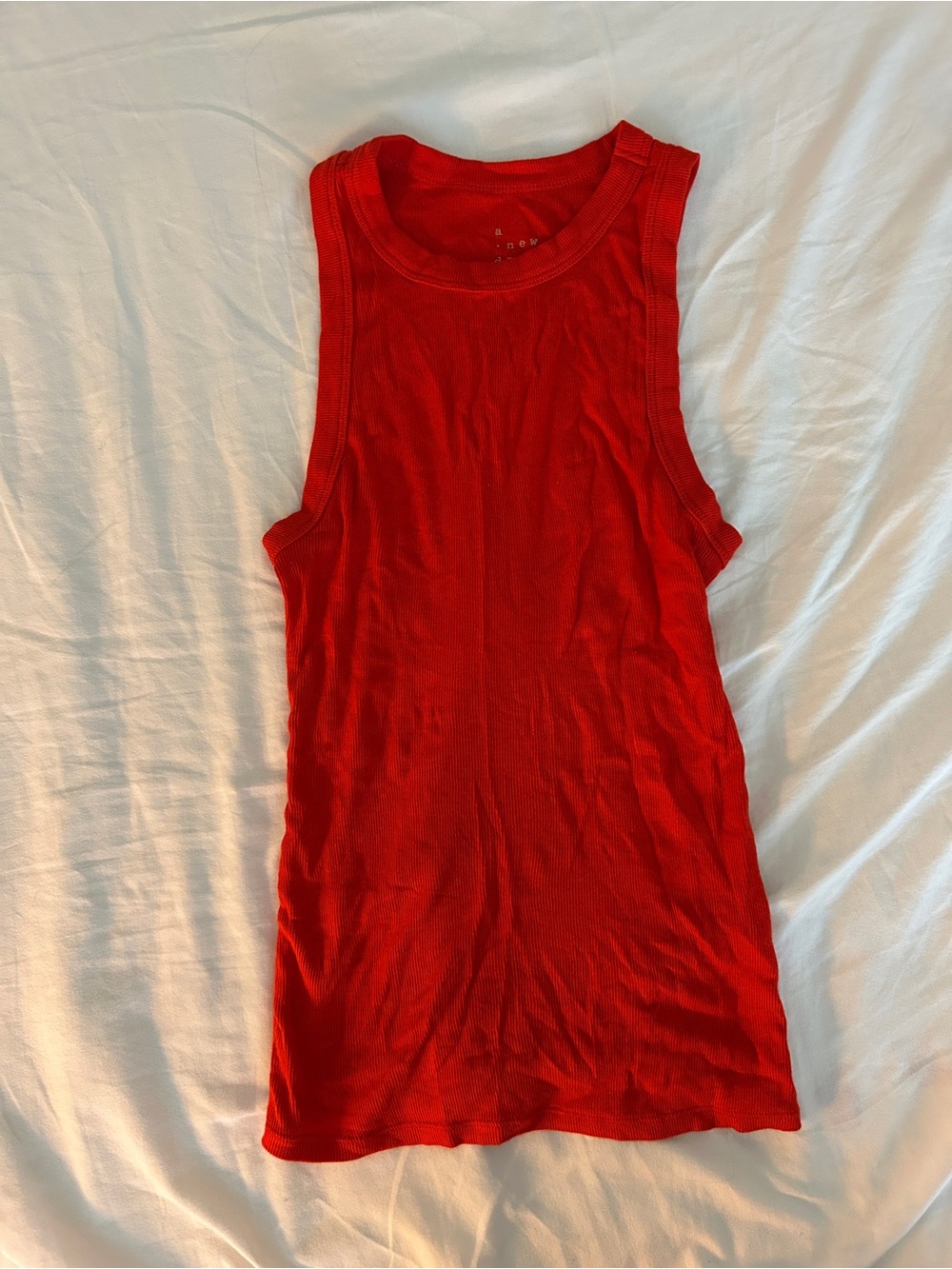 A new day Red Ribbed Tank Top